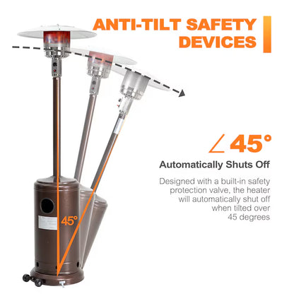 46000 -BTU Brown Iron Floorstanding Liquid Propane Patio Heater
