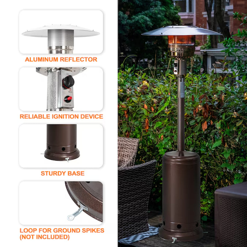 46000 -BTU Brown Iron Floorstanding Liquid Propane Patio Heater