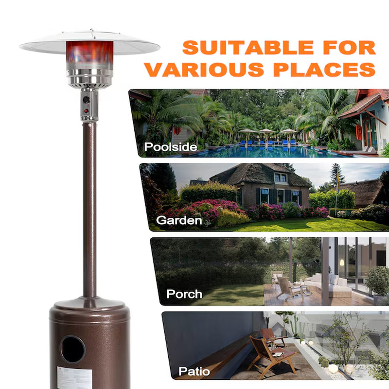 46000 -BTU Brown Iron Floorstanding Liquid Propane Patio Heater