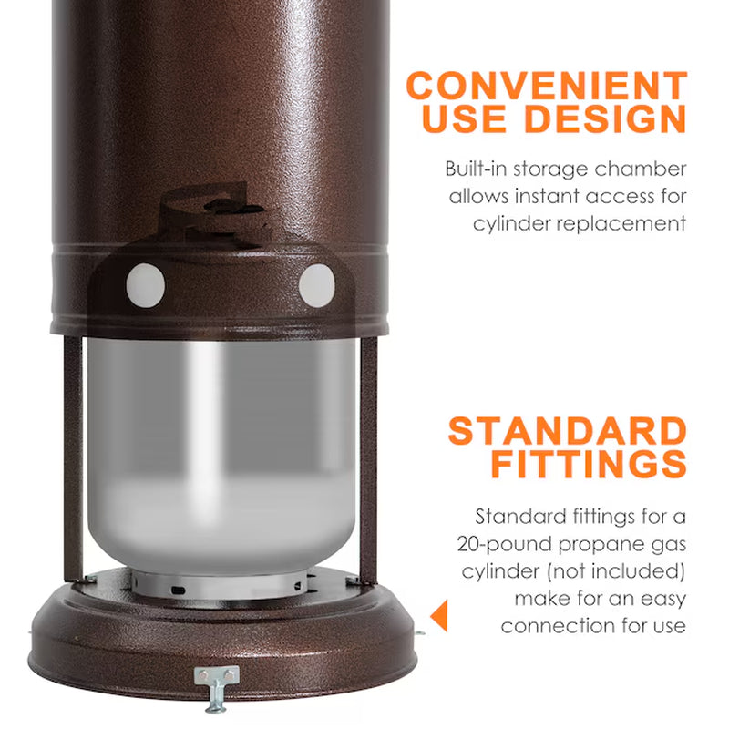 46000 -BTU Brown Iron Floorstanding Liquid Propane Patio Heater