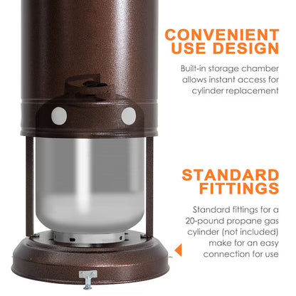 46000 -BTU Brown Iron Floorstanding Liquid Propane Patio Heater